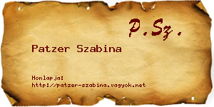 Patzer Szabina névjegykártya